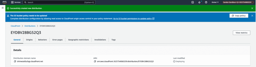 Hosting Single Page Application using AWS CloudFront and AWS S3: User Guide 15