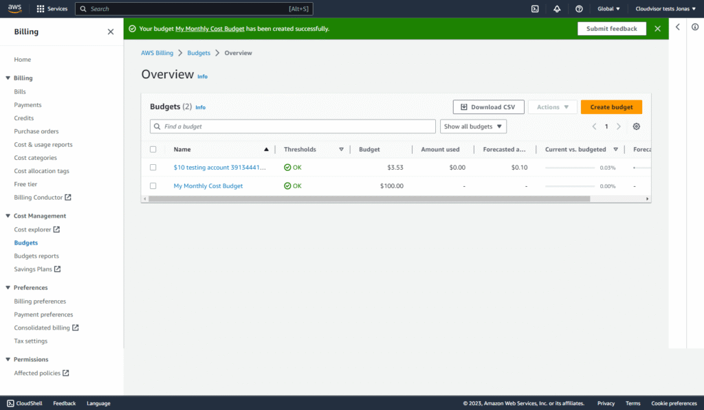 Save and done - Set up billing alerts
